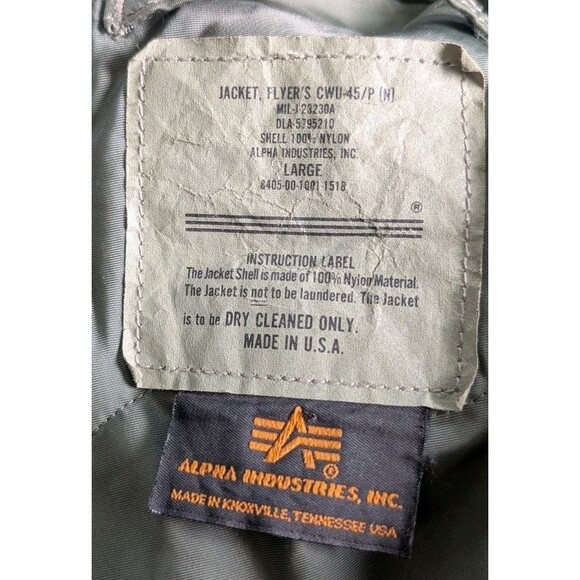 Vintage Jacket Flyer’s Cold Weather Bomber Alpha Industries Men’s Sz L Green - Picture 4 of 10